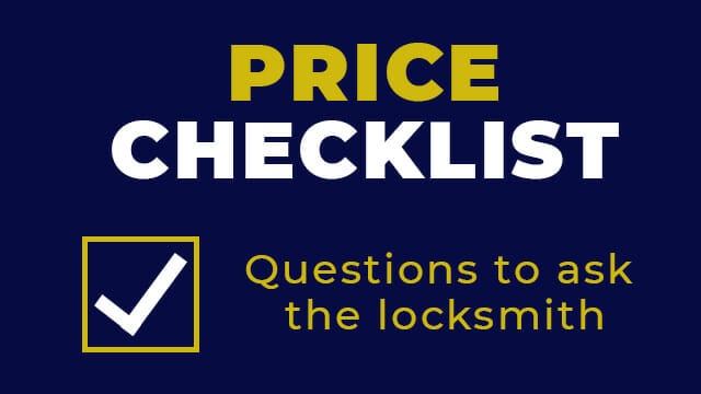 Locksmith Price Checklist